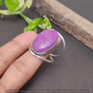 Anillo distintivo enchapado en plata de ley 925 Stichtite natural ~ Joyería curativa ~ - Imagen 1 de 5