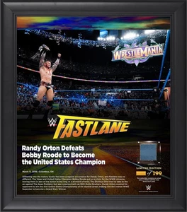 Randy Orton WWE Framed 15x17 2018 Fastlane Collage w/Piece of MU Canvas - LE 199 - Picture 1 of 1