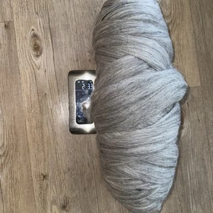Wool Roving Fiber Spin wool Felting Wool Bulk wool Fine Gray 2.32 Pounds - Picture 1 of 4