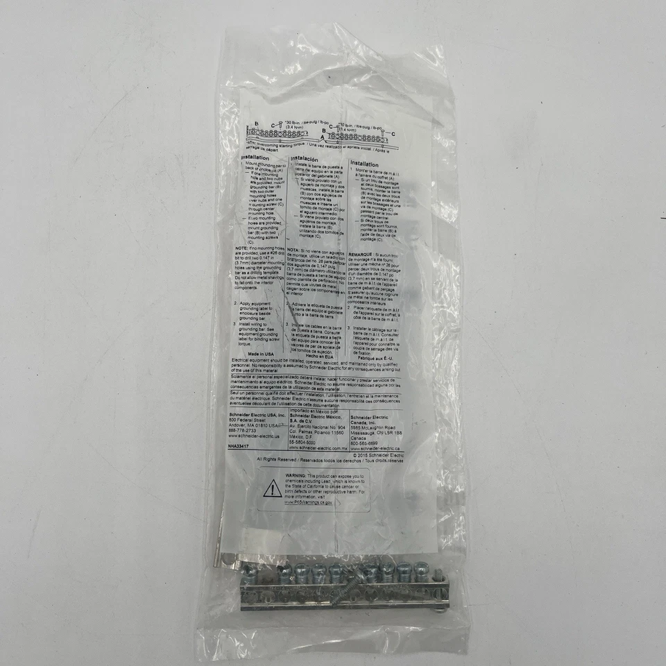 Square D Equipment Grounding Bar Kit 75 Kits Pkgtalp2