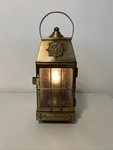 Vintage Flying Dutchman Table Lamp Lantern Brass Ship Wheel Nautical - Picture 1 of 11