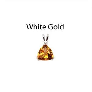 Citrin Trillion 8mm, 1,67 Karat Solitär Anhänger in 14k Weißgold (54142) - Bild 1 von 5