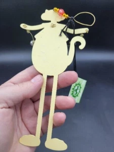 Care And Wonder Die Cut Metal Cat Chrustmas Tree Ornament 6" - Picture 1 of 3