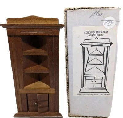 Gabinete de madera con estante de esquina vintage concord miniatura para casa de muñecas 1:12 #2372 Foto 1 de 4
