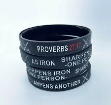 Armor of God Christian Religious Proverbs 27:17 Iron Sharpen Iron Bracelet