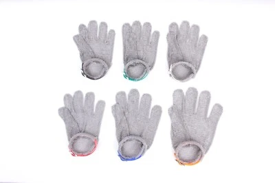 Guante de malla de cadena de acero inoxidable longitud completa de muñeca Foto 1 de 4