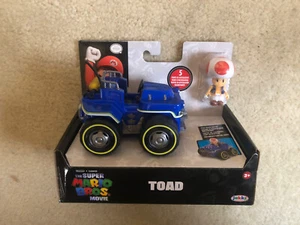 Super Mario Bros Jakks Toad Figure & Pull Back Racer Kart NEW IN BOX - Picture 1 of 1