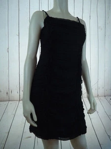 Susana Monaco Dress 10 (runs SM) Black Silk Shirring Adj. Straps Lined Mini LBD - Picture 1 of 11