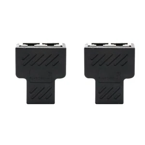 2* RJ45 Splitter Adapter 1 to 2 Ways Dual Female Port CAT5/CAT 6 LAN Ethernet B - Afbeelding 1 van 14