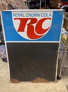 Royal Crown Cola Embossed Chalkboard Sign Vintage RC Metal 28x20 - Picture 1 of 12