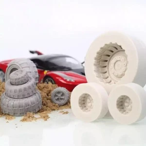 4pcs Set Silicone Silicon Car Wheel Tire Mould Cake Fondant Sugarcraft Soap Clay - Picture 1 of 4