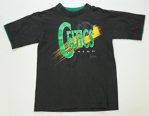 Rare Vintage SALEM Sportswear Boston Celtics Basketball T Shirt 90s Larry Bird M Cover