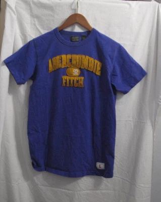 (1) NUEVA Camiseta Abercrombie & Fitch "92" Azul Manga Corta GRANDE Algodón Foto 1 de 4