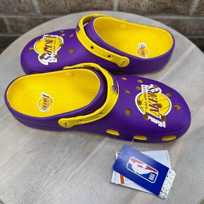 Crocs NBA Los Angeles Lakers Classic Clogs Purple Basketball Lebron M 12 W 14 - Image 1 of 4