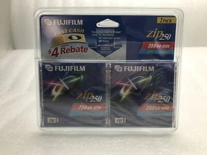 New Genuine OEM Sealed Fujifilm Zip250 IBM Formatted 250 MB Disk 2 Pack - Picture 1 of 3