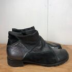 Everybody BZ Moda Boots 40 Womens 9 Black Leather Patchwork Shoes Ankle Zip Up
