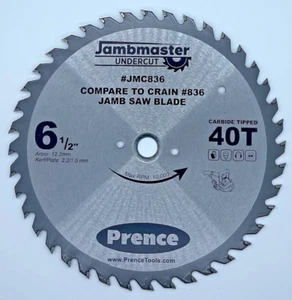 JMC836  Carbide 6.5"D - 40T Jamb Saw Replacement Blades Comparable Crain 836 - Picture 1 of 3