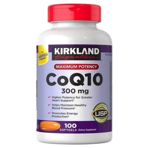 Kirkland Signature Coq10 300mg 100 Softgels-Supplementing with CoQ10 Supports - Picture 1 of 2