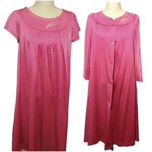 2 Piezas Vestido y Bata Vintage Shadowline Talla Pequeña Rosa Malva Bordada DEFECTOS LEER - Imagen 1 de 22