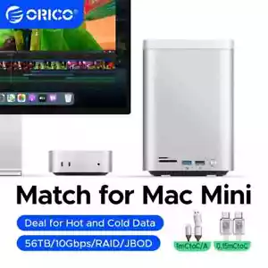 ORICO MiniTower Mac Mini M4 Dock M.2 SSD 3.5 inch Hard Drive Enclosure Type C - Bild 1 von 10