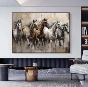 Running horses wall Canvas Wall Art print horse lover home Wall Decor - Picture 1 of 6