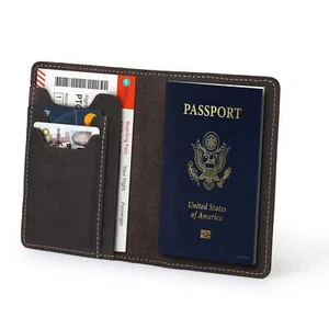 Personalized  Genuine Leather Passport Holder - Unisex - Picture 1 of 22