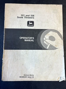 John Deere 321 338 Lanzador de Nieve Manual de Operadores, OM-M83251, Edición G9, 78 de marzo - Imagen 1 de 8