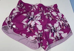 AVIA Reversible Running Shorts Girls Purple Floral Stretch - Picture 1 of 11