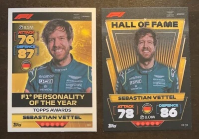 2022 F1 Topps Turbo Attax Sebastian Vettel Hall Of Fame EX18 & 281 - Image 1 of 4