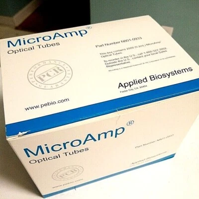 Tubos ópticos MicroAmp Applied Biosystems ABI N801-0933 sem tampa 0,2 mL 2000/Pk - Imagem 1 de 3