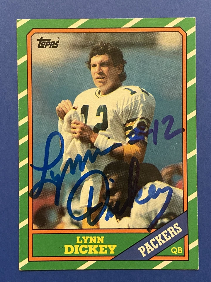 LYNN DICKEY Signed 1986 Topps #214 Packers Kansas State Wildcats Autograph Auto - Image 1 of 2