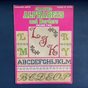 Vintage 1975 Leisure Arts Charted Alphabets and Borders- Leaflet 57 Vol. 2 - Picture 1 of 5