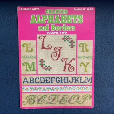 Vintage 1975 Leisure Arts Charted Alphabets and Borders- Leaflet 57 Vol. 2 - Image 1 of 4