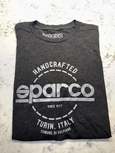 Men’s Sparco 1977 Motorsport Heritage Gray Cotton Short-Sleeve Shirt Size Medium - Picture 1 of 4