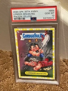 2020 Garbage Pail Kids GPK Unreal London Brawling Yellow PSA 10 SP Card LOW POP - Picture 1 of 1