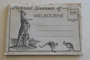 1920s FOLDING VIEWS MELBOURNE SOUVENIR FOLDER STREETS BUILDINGS TRAMS STATIONS - Picture 1 of 4