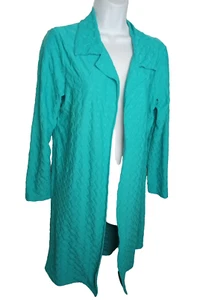 Effortless Style by Citiknits Women's Turquoise Long Cardigan Size S - Picture 1 of 9