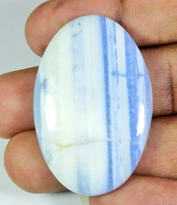 54Cts. Natural Blue Opal Oval Cabochon Loose Gemstone 29X43X06MM - Picture 1 of 8