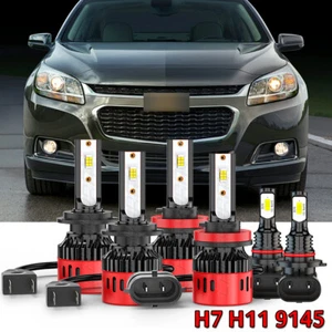 6000K For Malibu 2013 2014 2015 LED Headlights Hi/Lo Beam + Fog Light Bulbs Kit - Picture 1 of 16