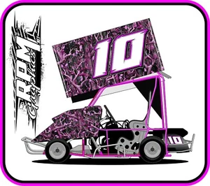 RACING KART QRC OUTLAW DIRT WRAP NUMBERS - PINK CAMO - Picture 1 of 3