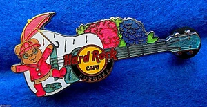 GUITARRA FUKUOKA PROTOTIPO OSO PARAGUAS CLIMA LLUVIA Hard Rock Café PIN LE 100 - Imagen 1 de 1