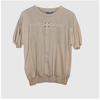 Vintage Trader Bay T Shirt Short Sleeve Beige Casual Top Size L Cotton Blend - Image 1 of 4