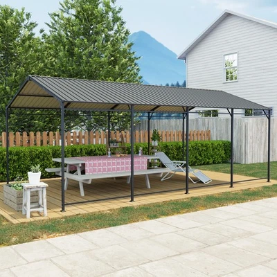 12'x21' Metal Carport Heavy Duty Carport All Weather with Galvanized Steel Roof - Image 1 of 4