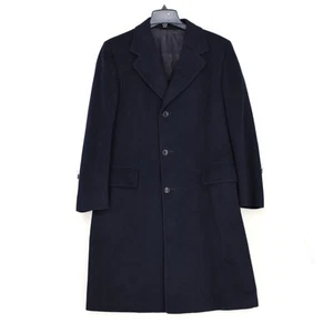 Vintage Karamai Alexander's Men’s Black 100% Cashmere Classic Trench Coat Size L - Picture 1 of 5