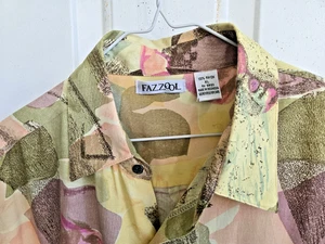 Vtg Fazzool Shirt Mens XL Colorful Rayon Short Sleeve Single Stitch - Picture 1 of 14