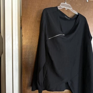 Metamorphoza Top Große/XL Schwarz Langarm Asemtrical Lagenlook Rollkragen - Bild 1 von 11
