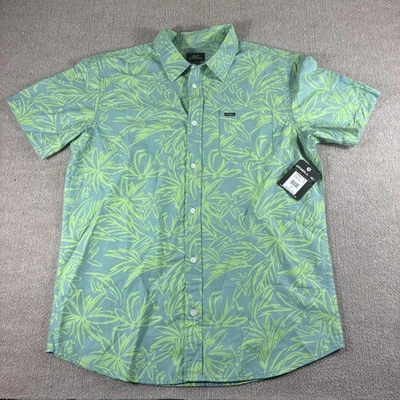 Camisa ONeill Para Hombre Mediana Verde Azul Shoreside SS Floral Abotonada Manga Corta Foto 1 de 4