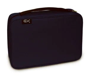 Canvas Bible Case - Navy Blue Bible Cover for Men and Women - Fabric Zippered... - Picture 1 of 1