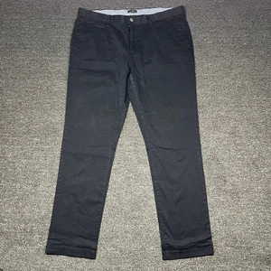 14th & Union Slim Fit Straight Chino Hose Herren 38x32 Schwarz Flatfront Stretch - Bild 1 von 13