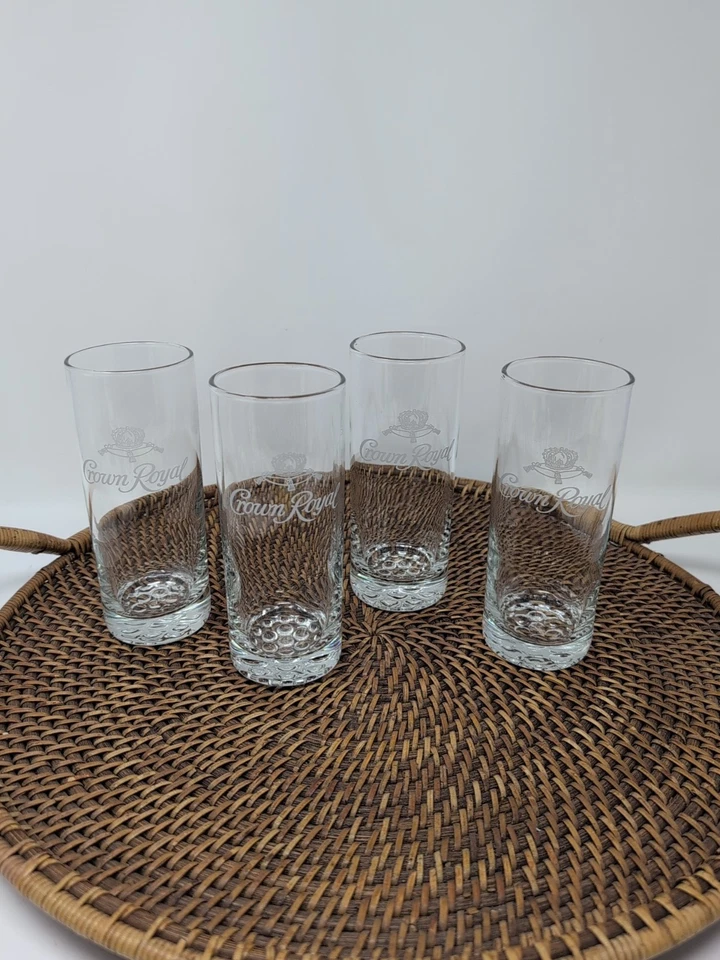 Juego de 4 vasos Highball Crown Royale Rascal Glass 8 OZ Foto 1 de 4